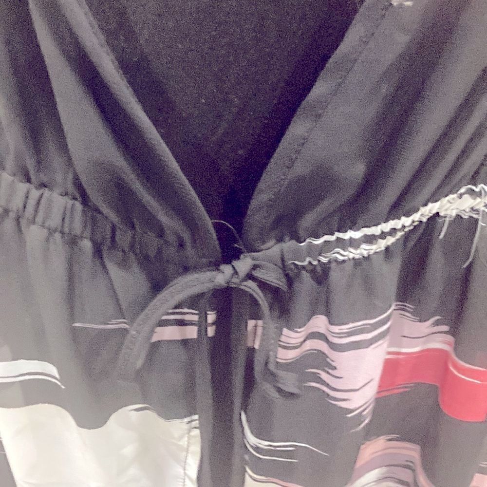 New Ashley Stewart black maxi slip dress with colorful duster top - Picture 4 of 6